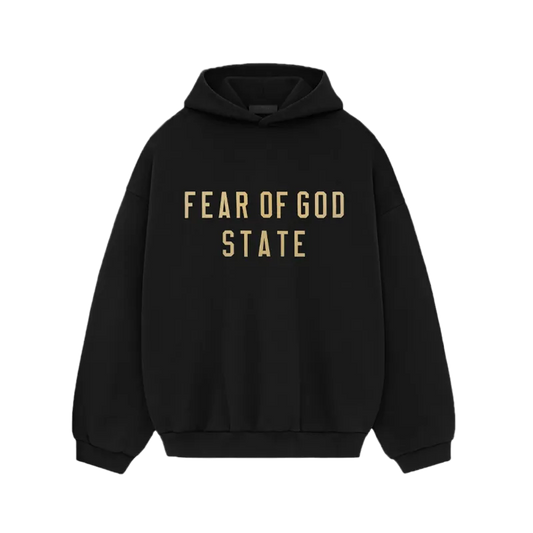Fear of God Essentials Hoodie Fleece Black Orange